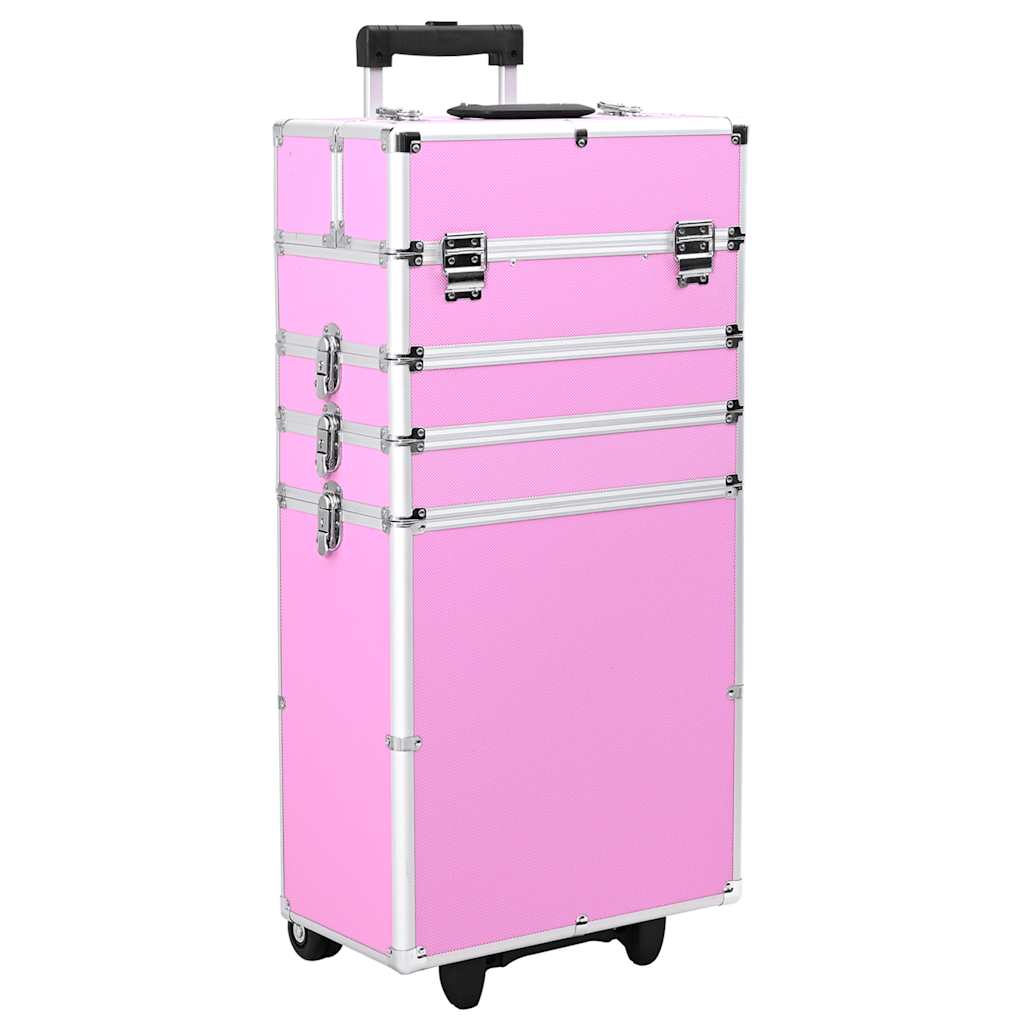 Trólei de maquilhagem alumínio cor-de-rosa