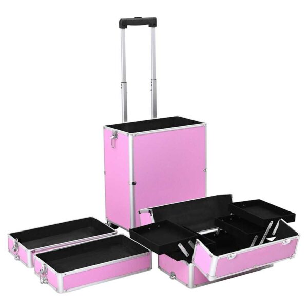 Trólei de maquilhagem alumínio cor-de-rosa - Image 5