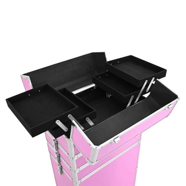 Trólei de maquilhagem alumínio cor-de-rosa - Image 7