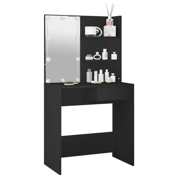 Toucador com luzes LED 74,5x40x141 cm preto - Image 4