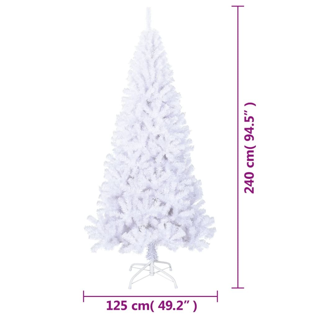 Árvore de Natal artificial com ramos grossos 240 cm PVC branco - Image 6