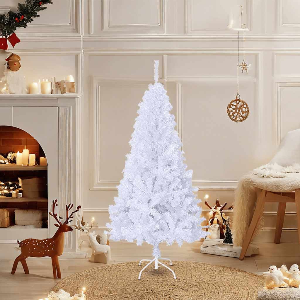 Árvore de Natal artificial com ramos grossos 120 cm PVC branco - Image 2