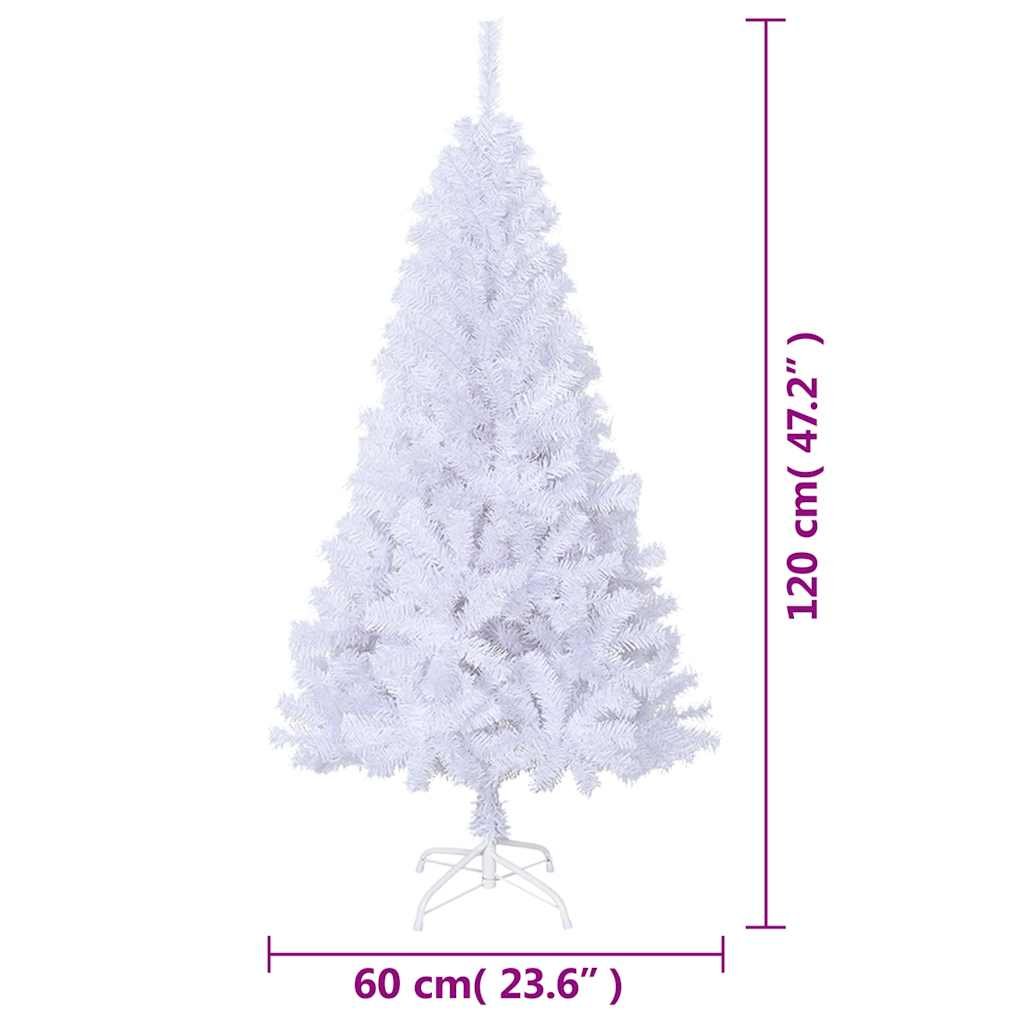 Árvore de Natal artificial com ramos grossos 120 cm PVC branco - Image 7
