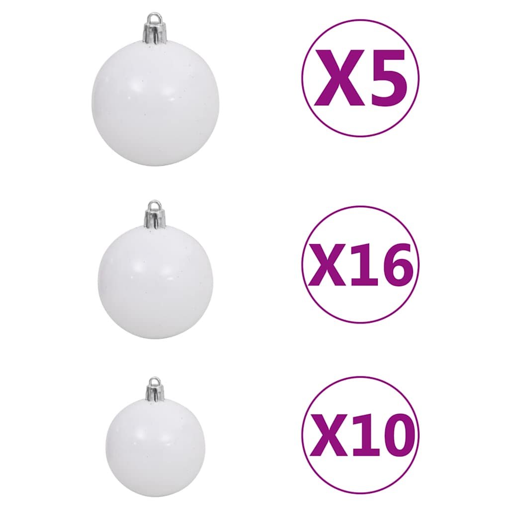 Árvore Natal artificial pré-iluminada c/ bolas 210 cm PVC verde - Image 8