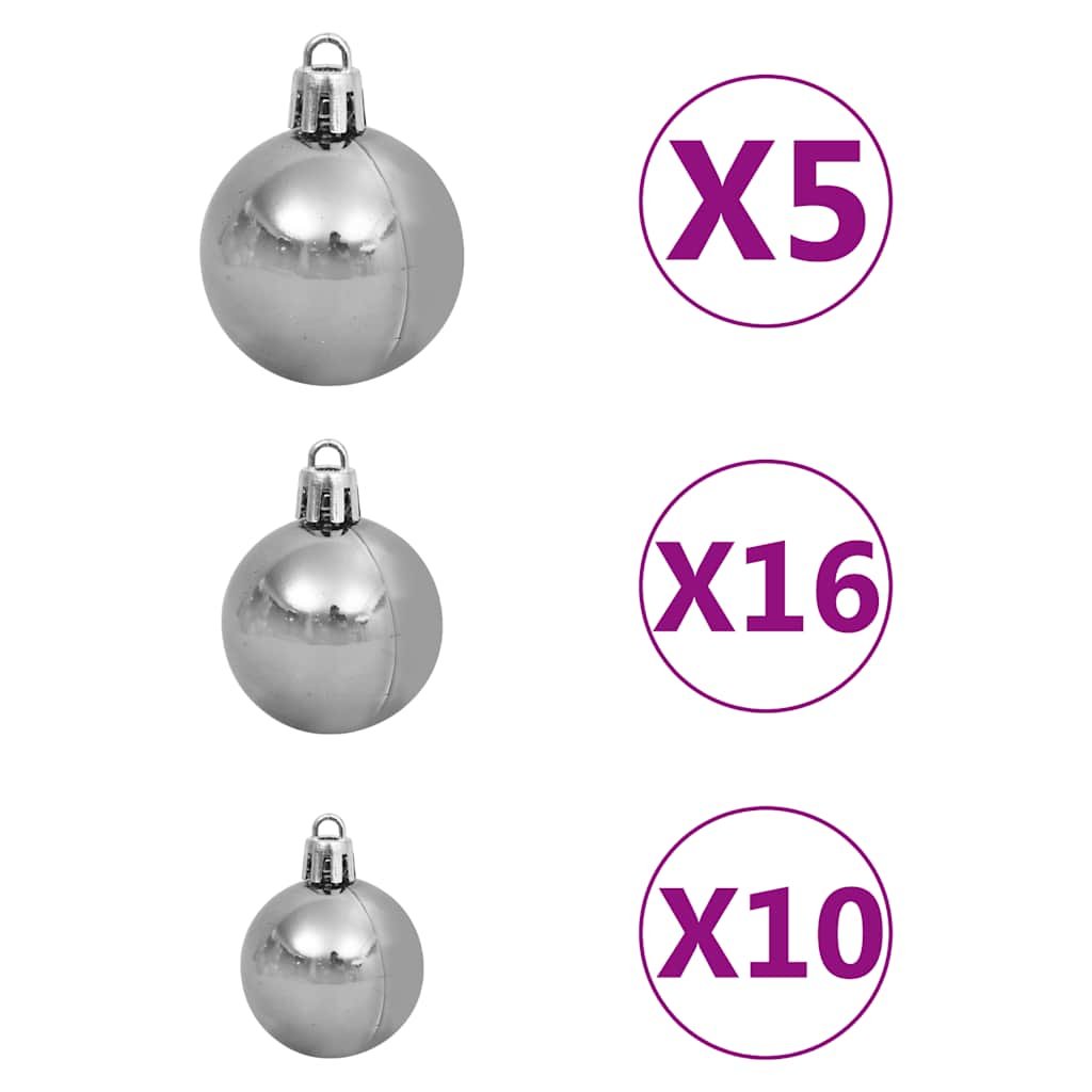 Árvore Natal artificial pré-iluminada c/ bolas 210 cm verde - Image 11
