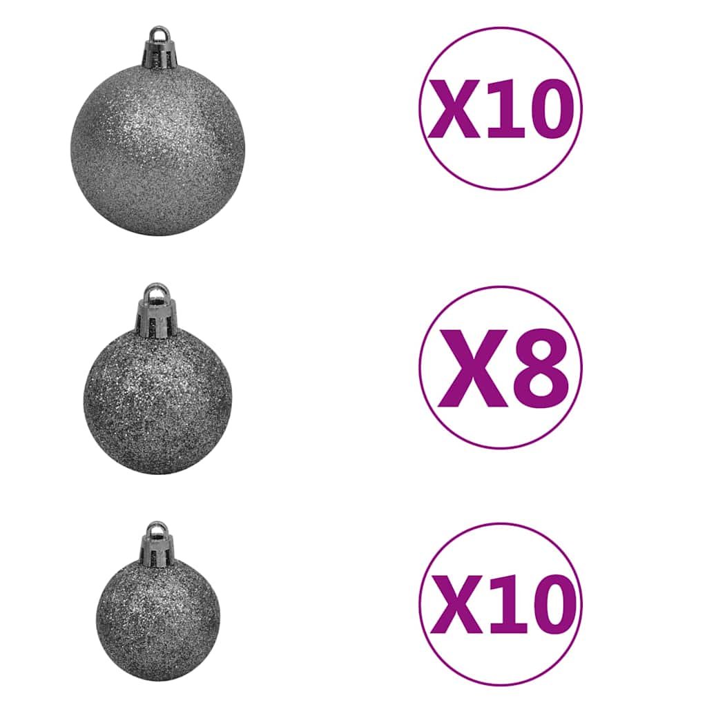 Árvore Natal artificial pré-iluminada c/ bolas 210 cm verde - Image 9