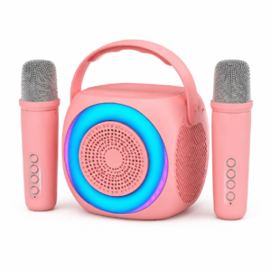 Altavoz Bluetooth Universal Música 6W COOL Mini Karaoke Party + 2 Micrófonos Rosa